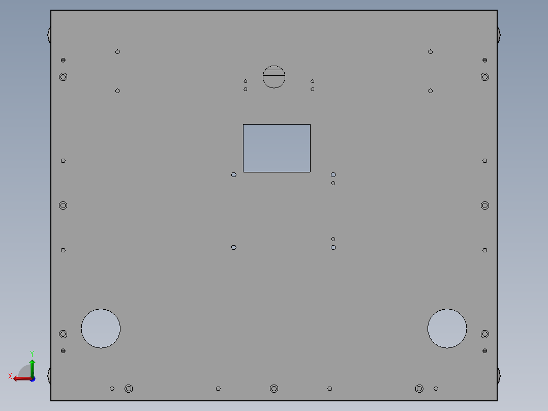 机架台面后视图