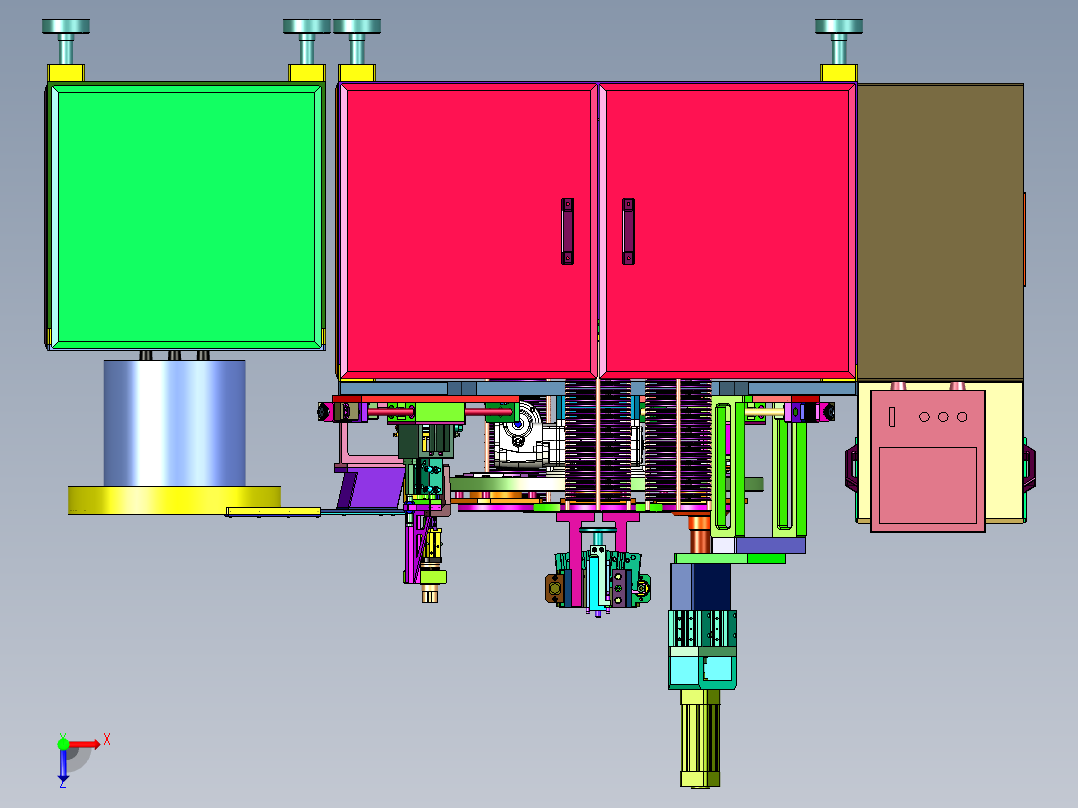 异形五金件焊接的转盘式设备俯视图