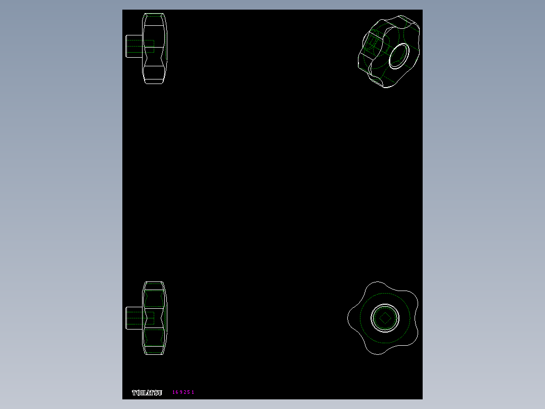星型把手(角穴)VCRT-FM-2D多系列多零件图纸模型