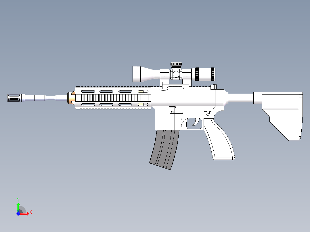 M416玩具枪（初音未来贴纸）前视图