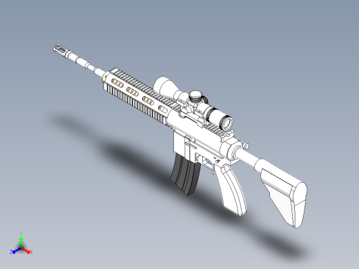 M416玩具枪（初音未来贴纸）正等轴测缩略图