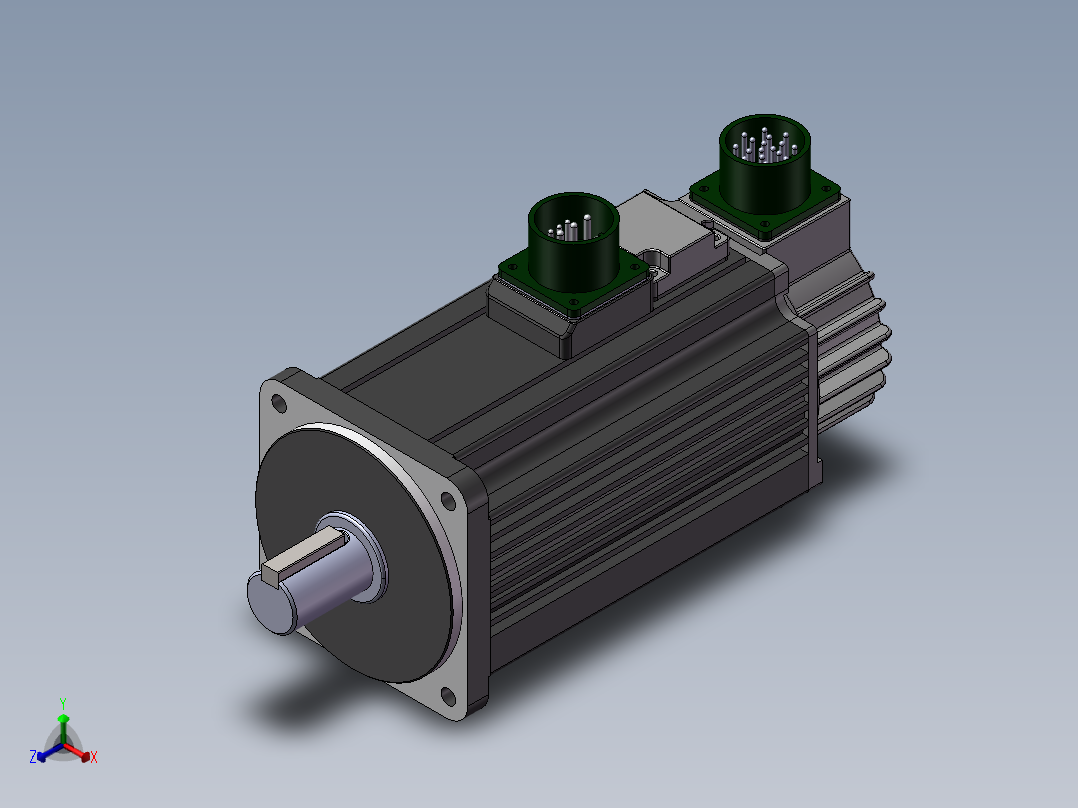 汇川伺服电机-MS1H2-10C30CB(D)-U(A)334Z（1000W绝对值低惯量中容量带抱闸）主视图