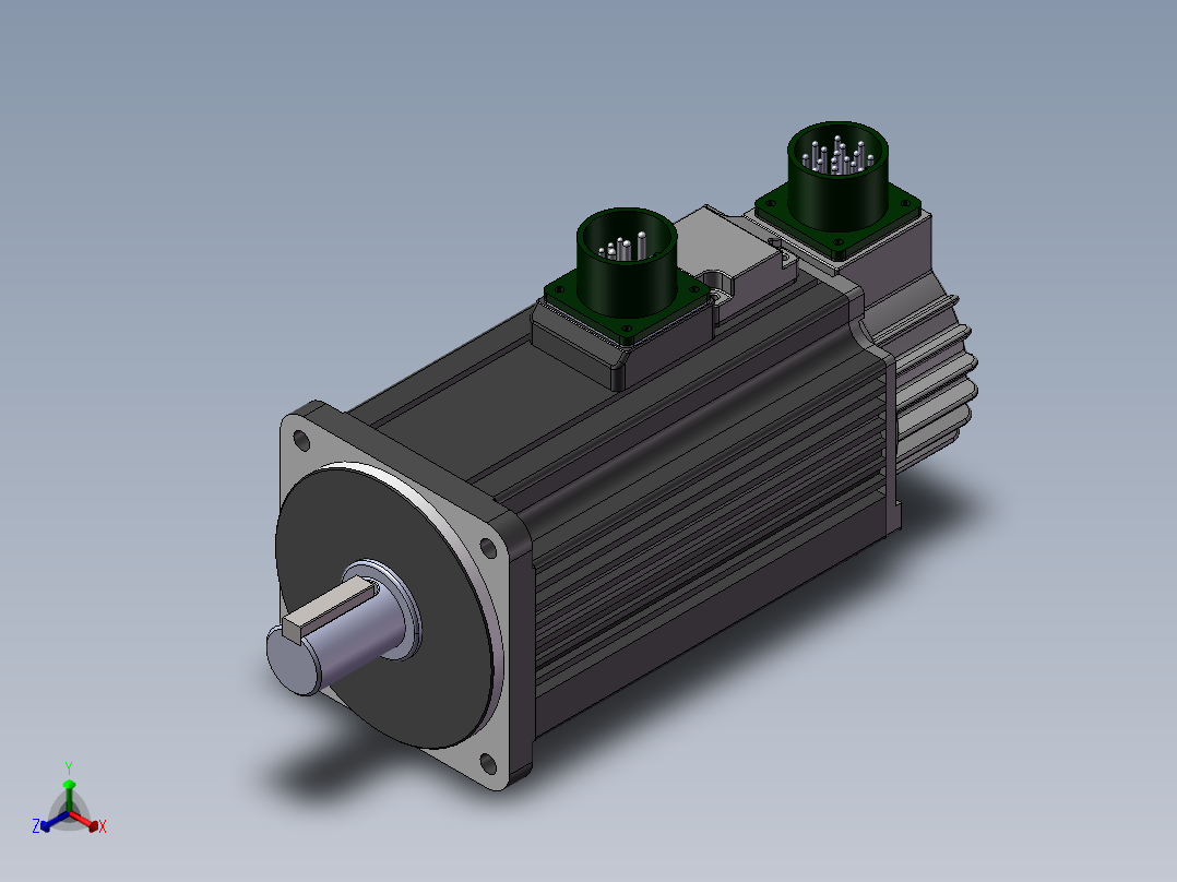 汇川伺服电机-MS1H2-10C30CB(D)-U(A)334Z（1000W绝对值低惯量中容量带抱闸）正等轴测图