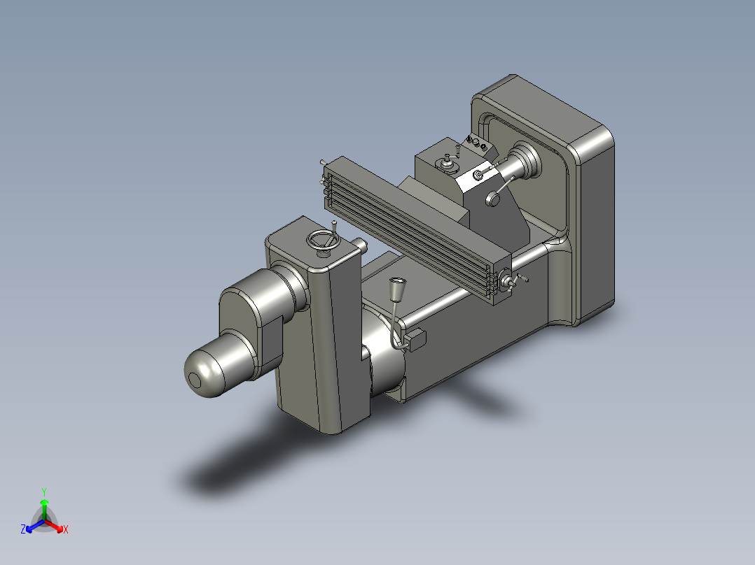 铣床 3D模型正等轴测图