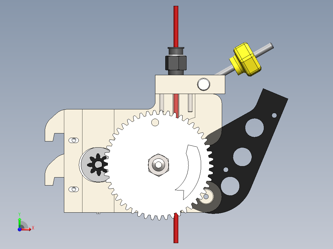 3D打印机Ultimaker extruder update（升级后的挤压头）前视图