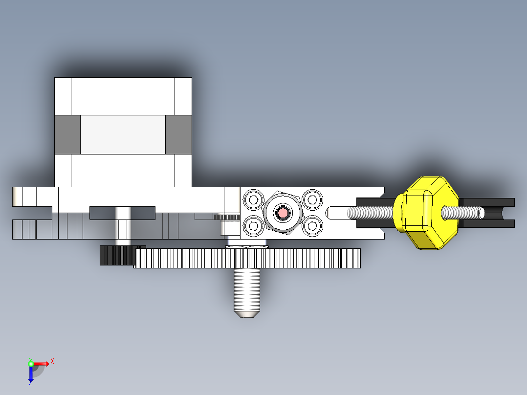 3D打印机Ultimaker extruder update（升级后的挤压头）俯视图