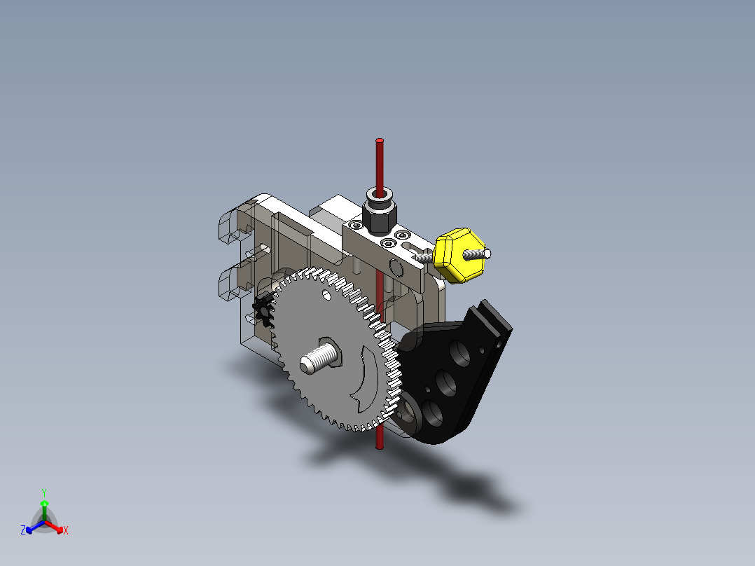 3D打印机Ultimaker extruder update（升级后的挤压头）正等轴测图