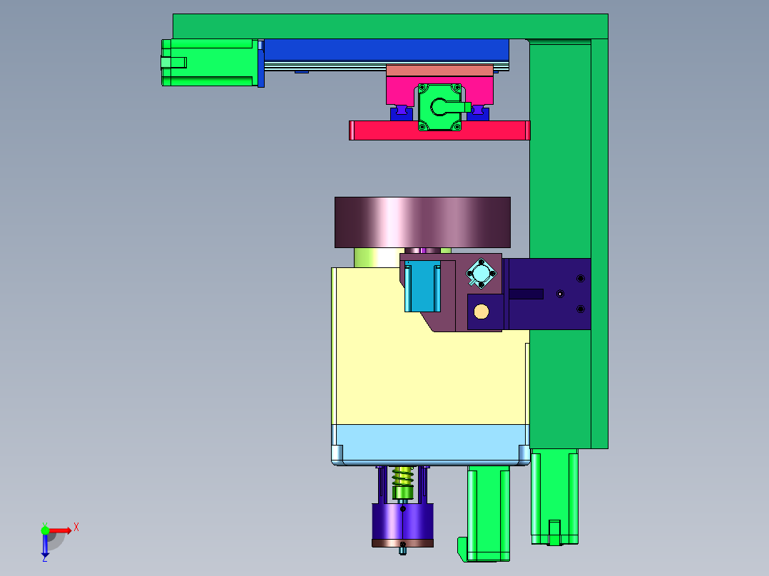 圆盘式换刀数控加工中心机床俯视图