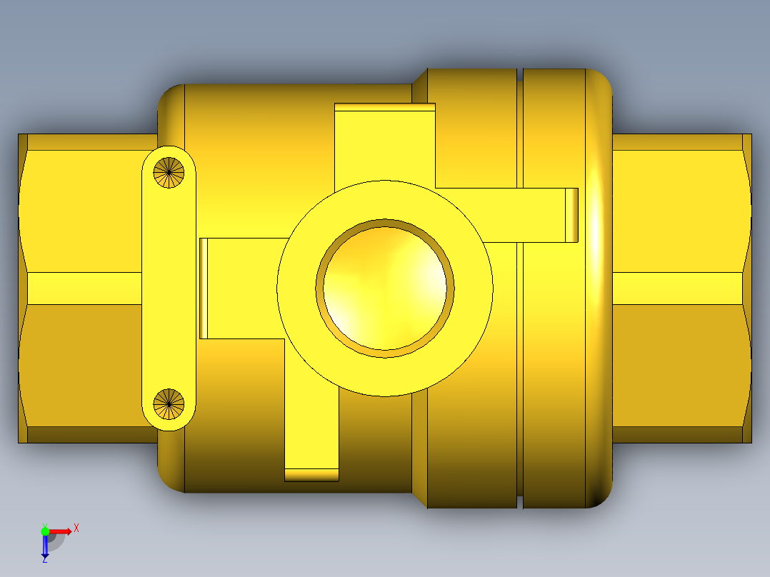 管道手动球阀-水管开关阀-手动阀门395_01_E_1_body俯视图