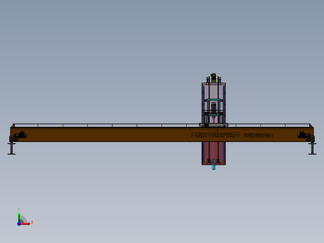 龙门式矿山采样机sw14可编辑前视图