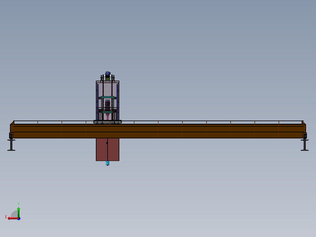 龙门式矿山采样机sw14可编辑后视图