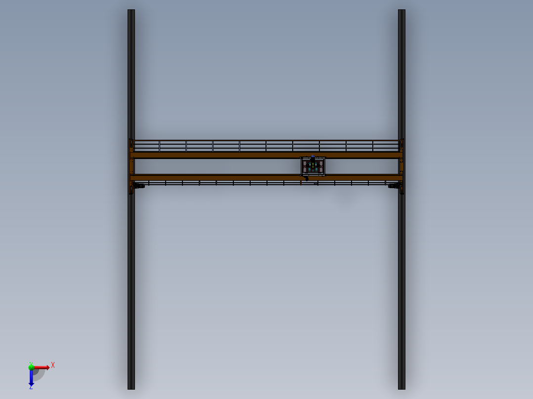 龙门式矿山采样机sw14可编辑俯视图