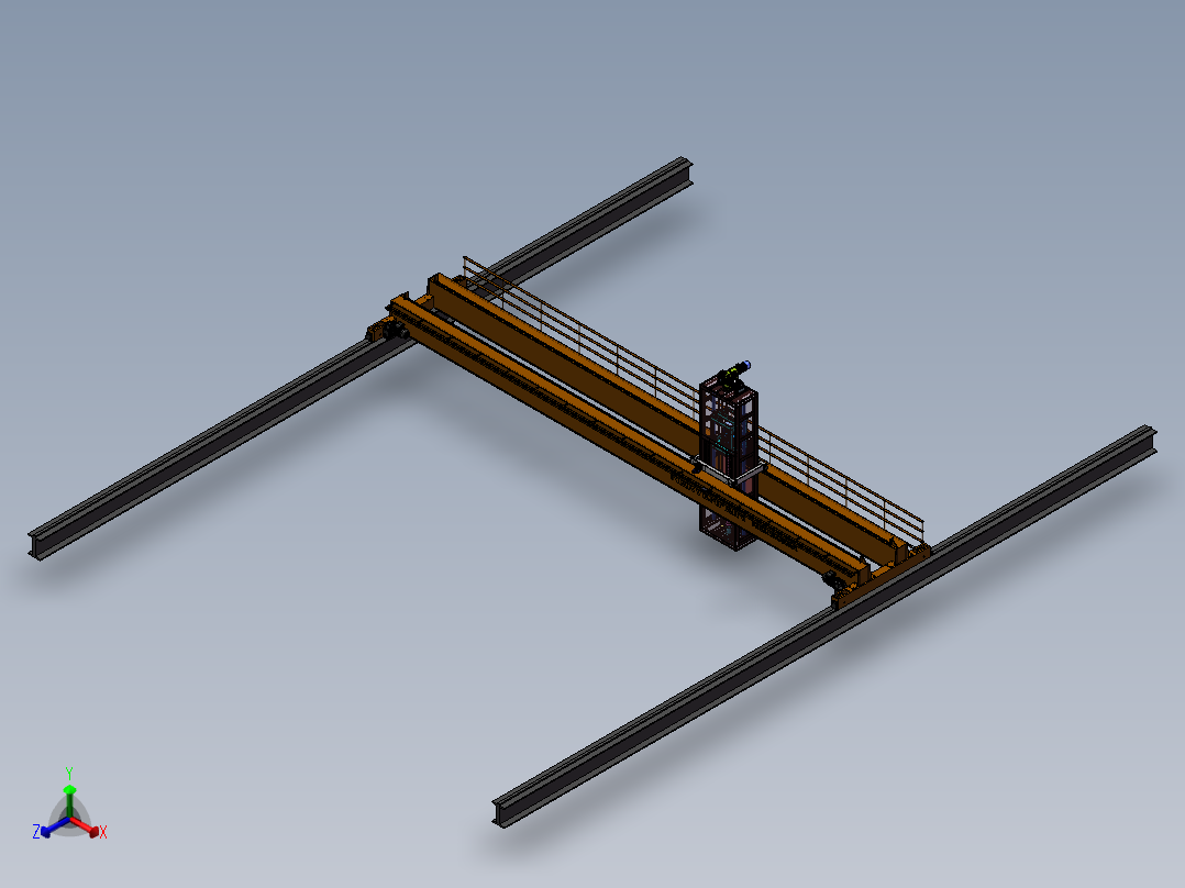 龙门式矿山采样机sw14可编辑正等轴测图