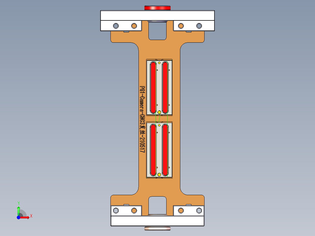 小尺寸方块铝板侧铣上表面高光程序模型前视图