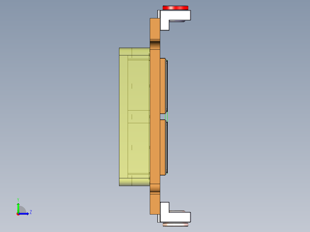 小尺寸方块铝板侧铣上表面高光程序模型左视图