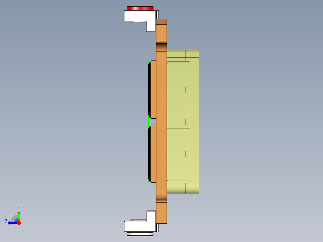 小尺寸方块铝板侧铣上表面高光程序模型右视图