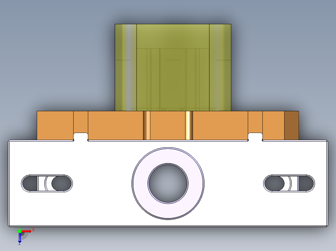 小尺寸方块铝板侧铣上表面高光程序模型俯视图