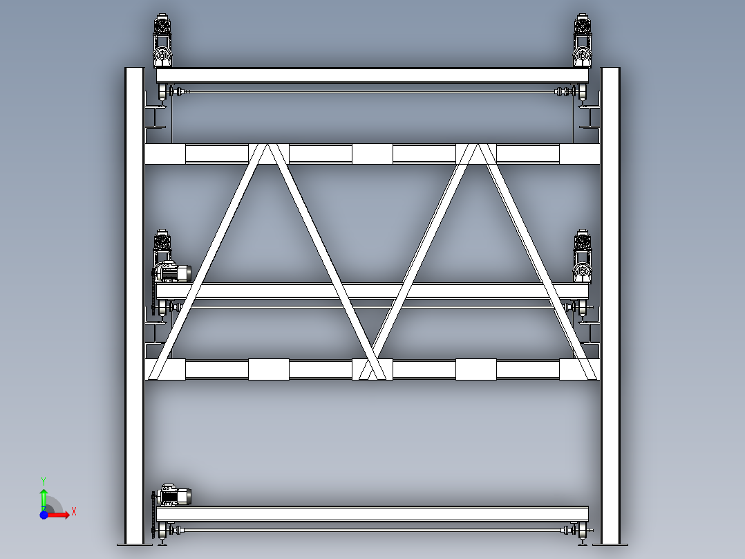 立体式升降型双层停车库前视图