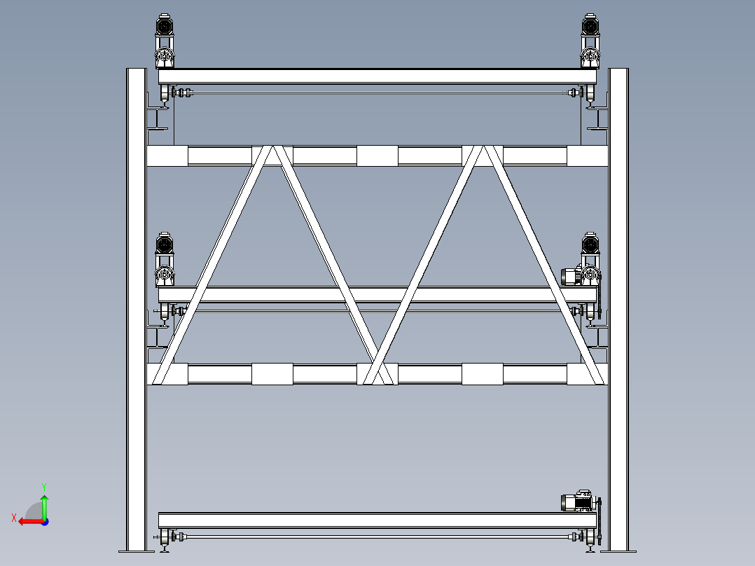 立体式升降型双层停车库后视图