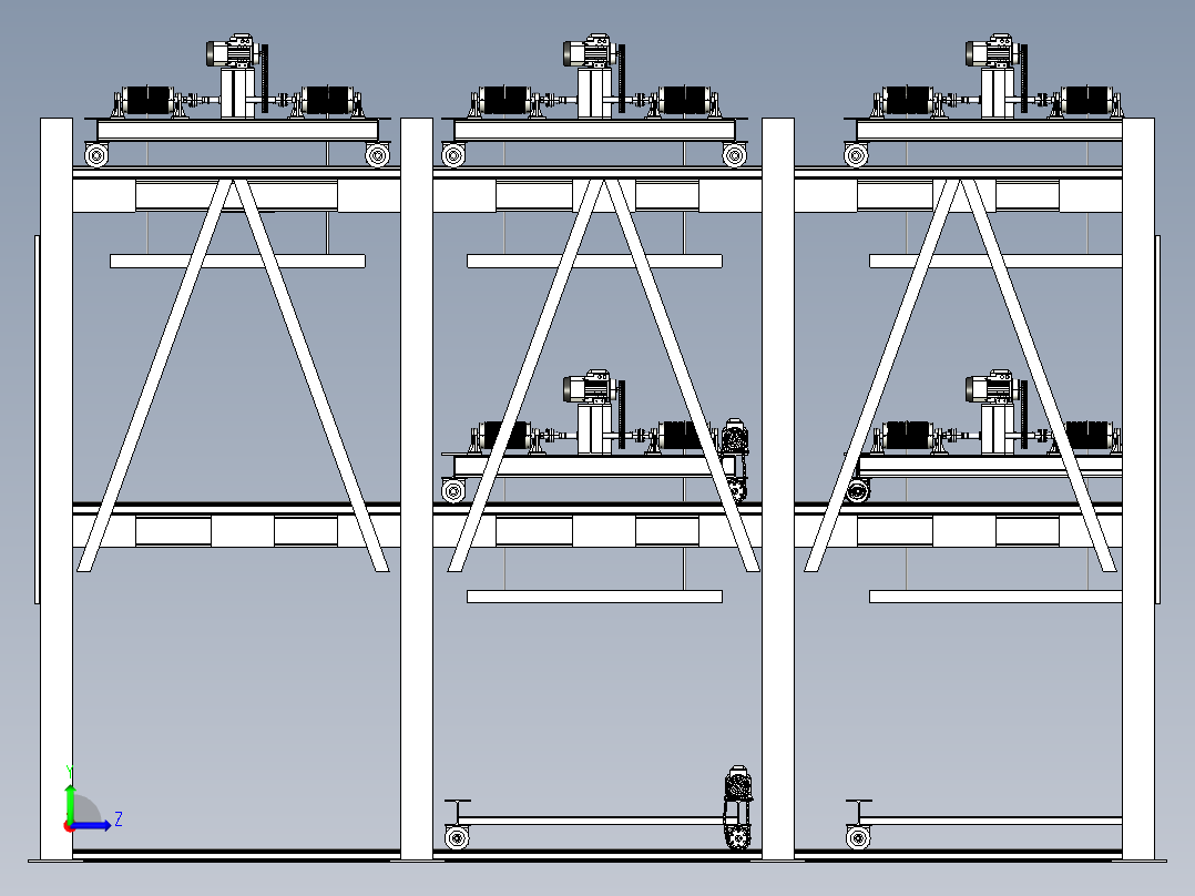 立体式升降型双层停车库左视图