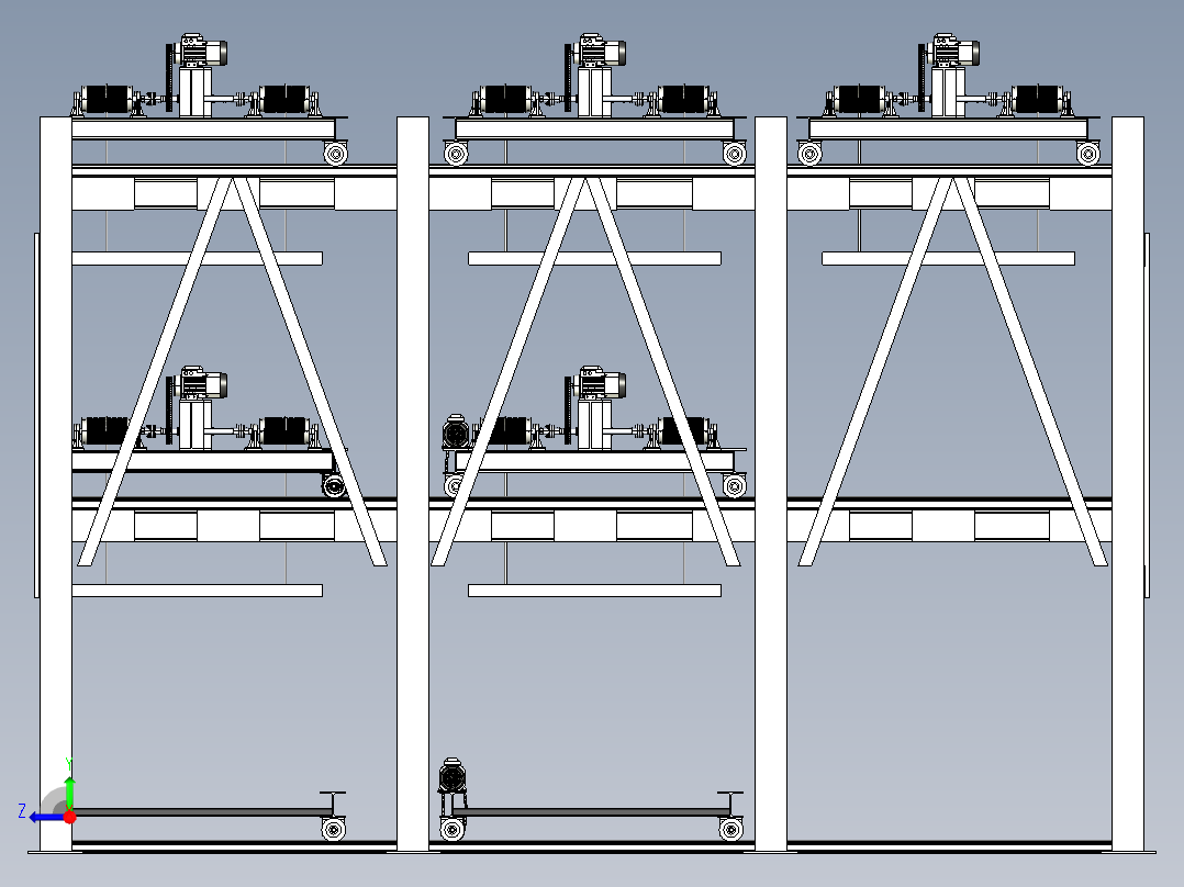 立体式升降型双层停车库右视图