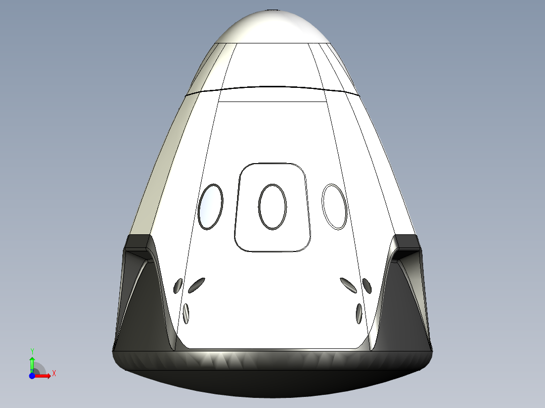 B3004624-太空X龙飞船前视图