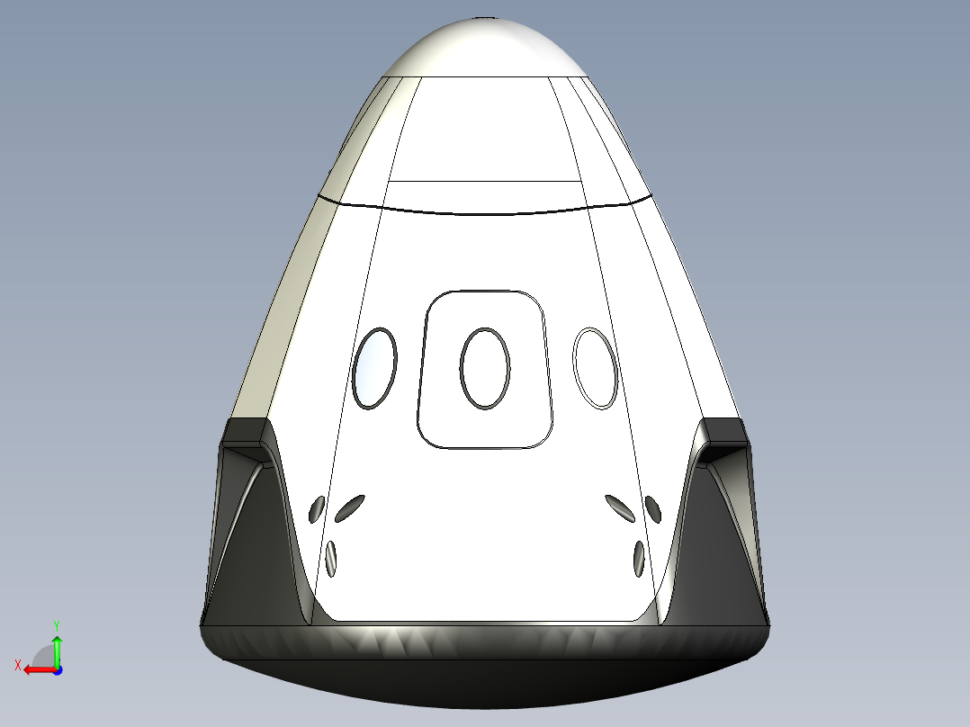 B3004624-太空X龙飞船后视图