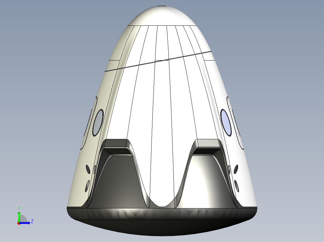 B3004624-太空X龙飞船左视图