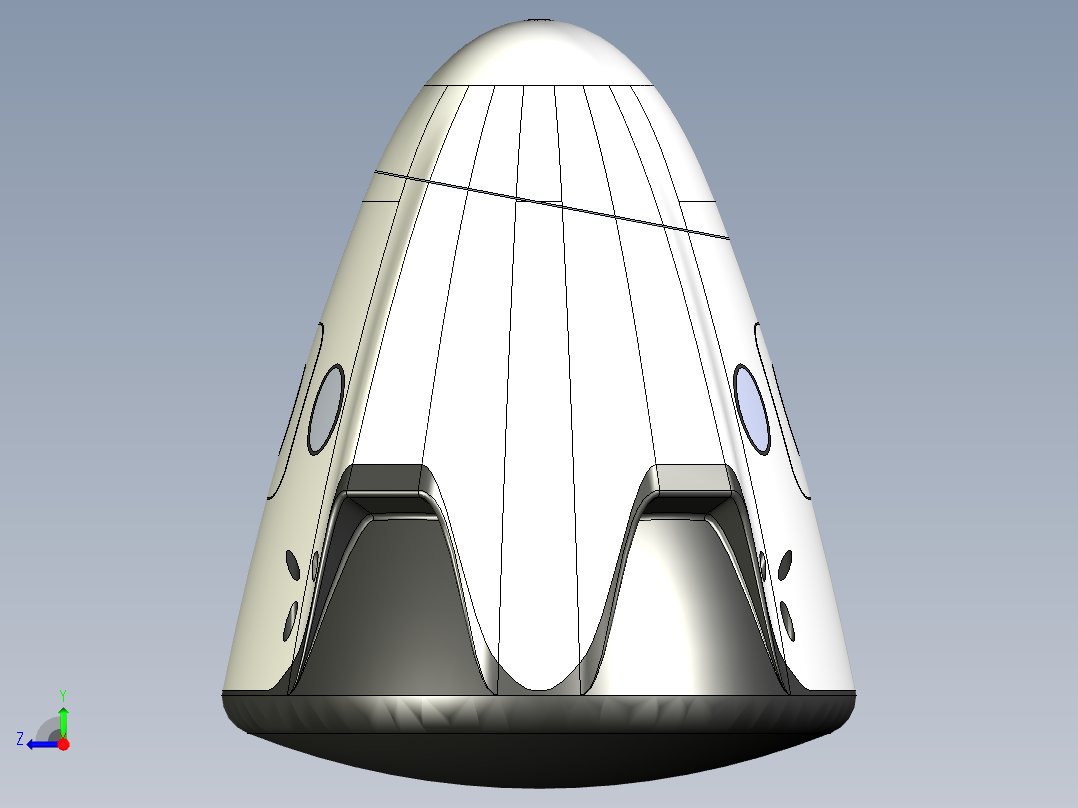 B3004624-太空X龙飞船右视图