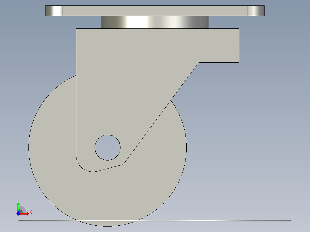 01-72系列3寸尼龙平顶活动脚轮前视图