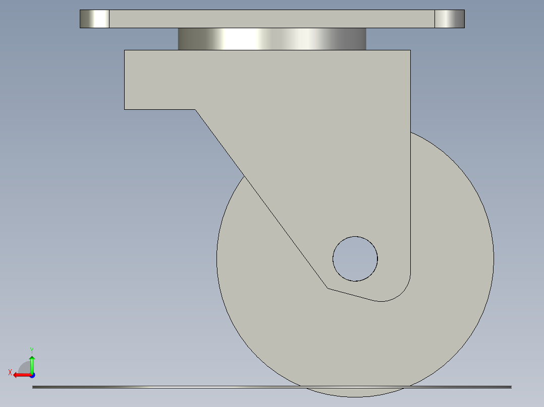 01-72系列3寸尼龙平顶活动脚轮后视图