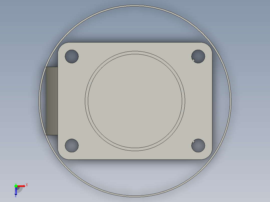 01-72系列3寸尼龙平顶活动脚轮俯视图