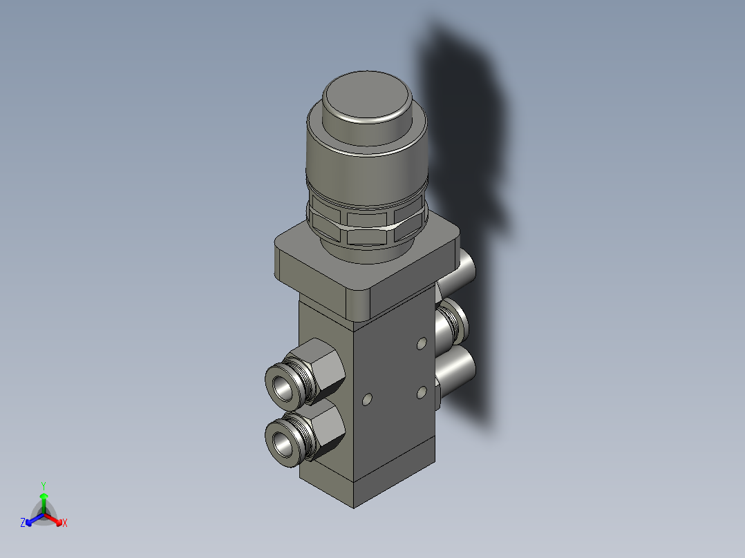 M5PP11006R二位五通电磁阀正等轴测图