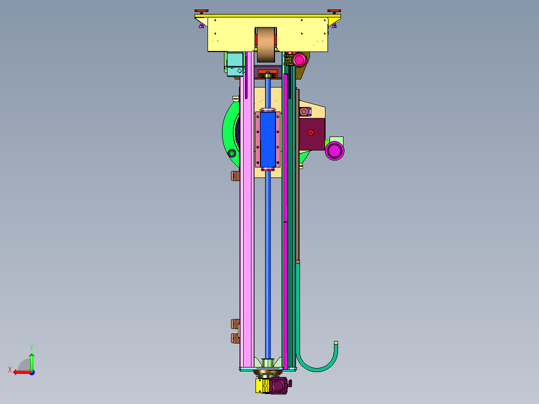 升降旋转夹取平台后视图