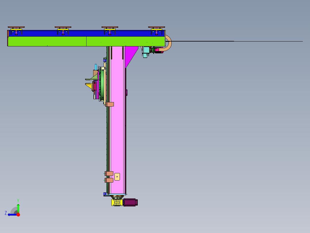 升降旋转夹取平台右视图
