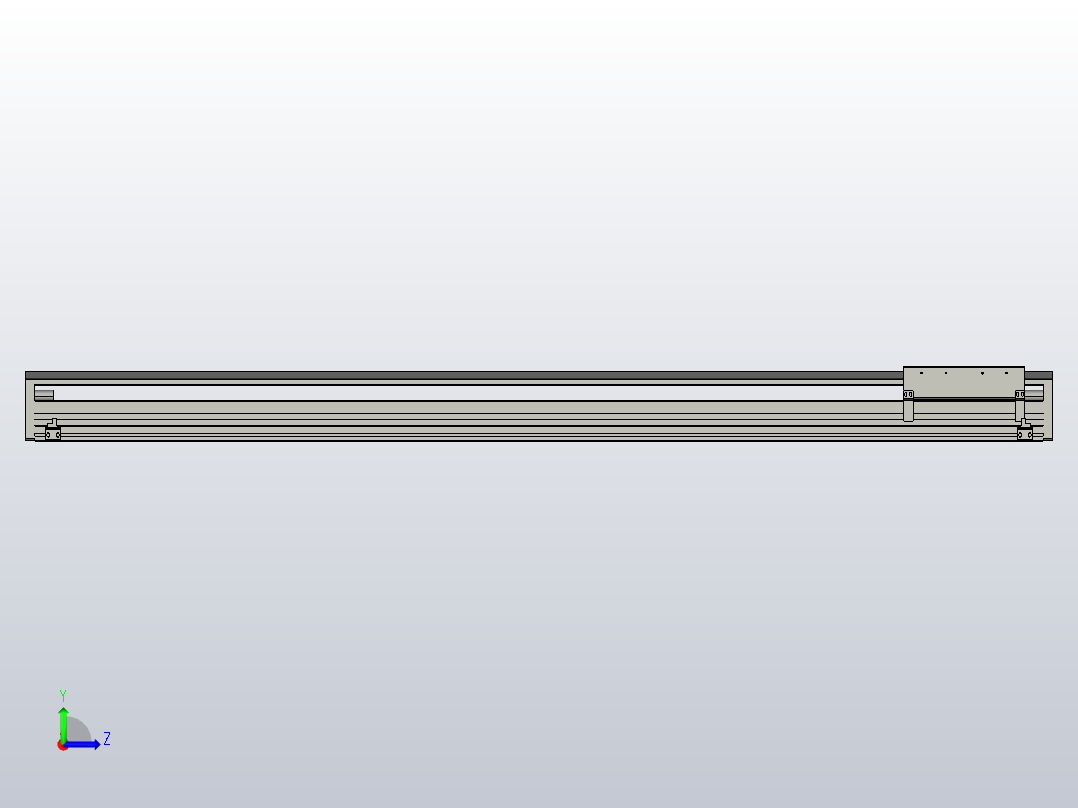 直驱直线电机轴TPA-LNP-230D-P31-L1380-C-1-3-C-10-N3(磁栅尺)左视图