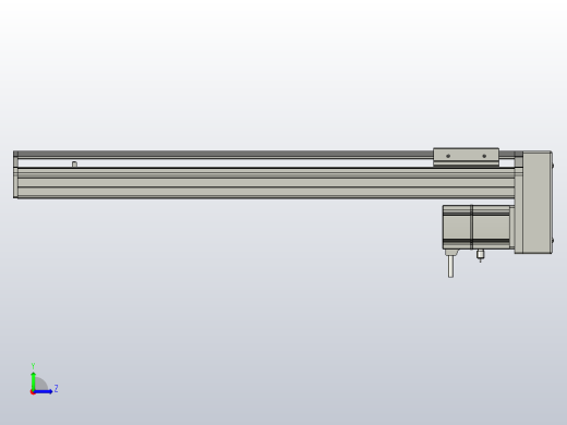 SYS12-500-BM-200W滚珠花健、支撑座、滚珠丝杠、交叉导轨、直线模组.STEP左视缩略图