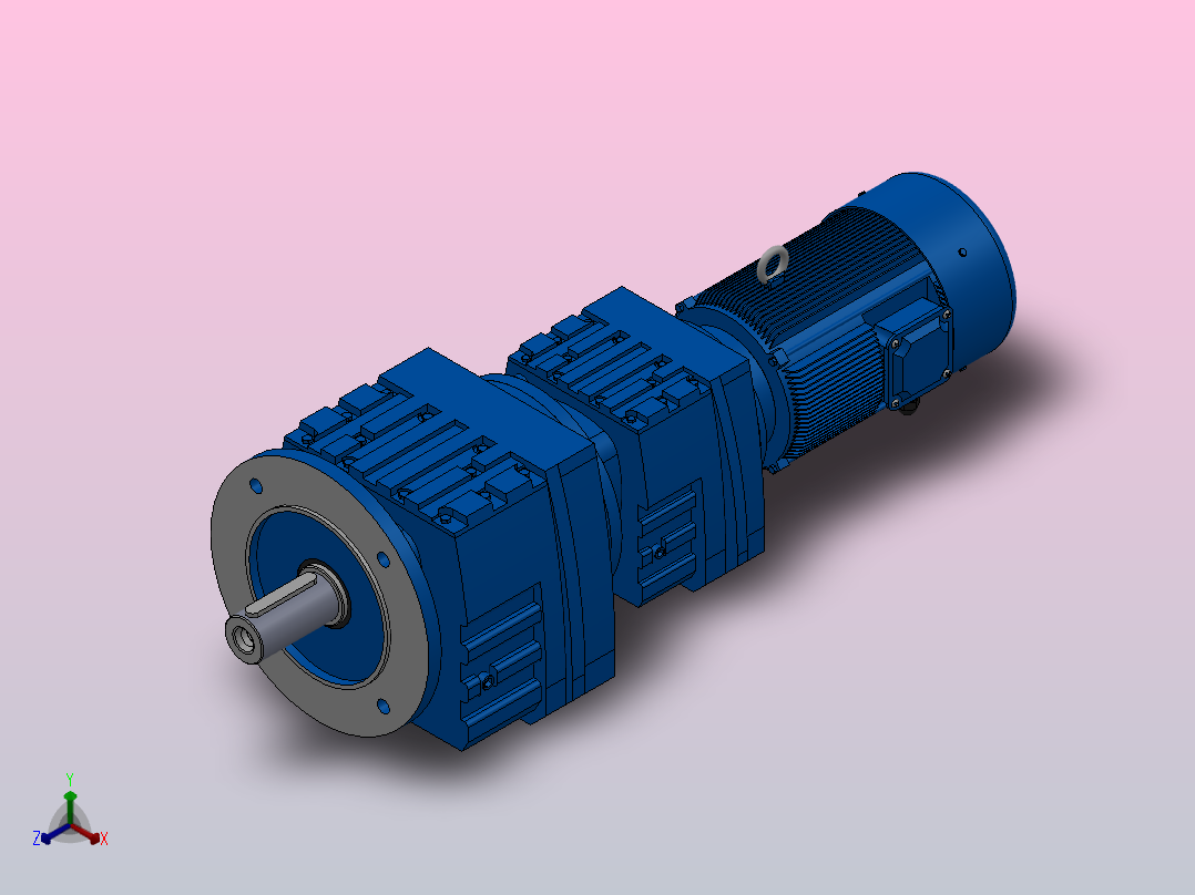RF57R37法兰轴伸式组合型斜齿轮减速机RF57R37-Y0.18-4P-63-M1-0°-Φ200主视图