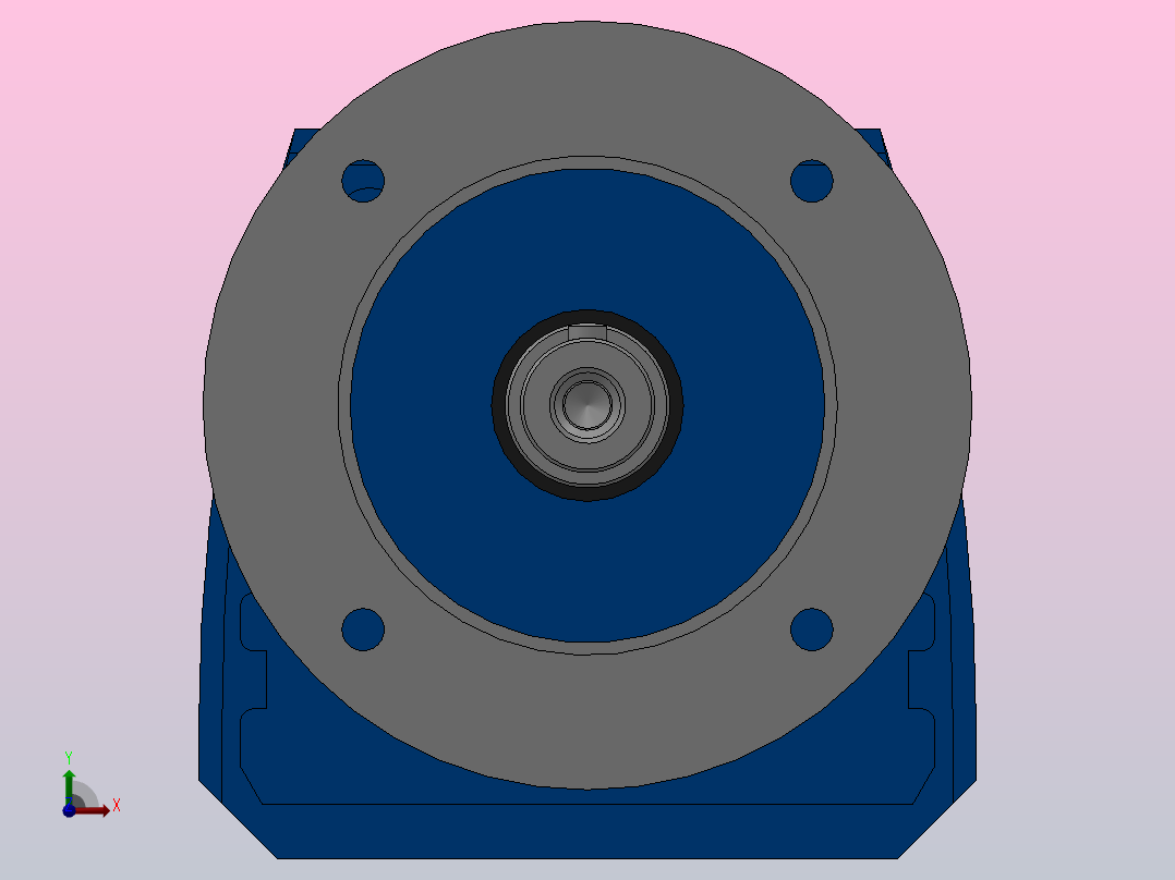 RF57R37法兰轴伸式组合型斜齿轮减速机RF57R37-Y0.18-4P-63-M1-0°-Φ200前视图