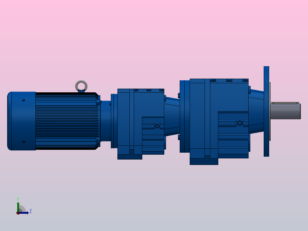 RF57R37法兰轴伸式组合型斜齿轮减速机RF57R37-Y0.18-4P-63-M1-0°-Φ200左视图