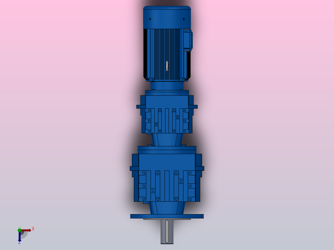 RF57R37法兰轴伸式组合型斜齿轮减速机RF57R37-Y0.18-4P-63-M1-0°-Φ200俯视图