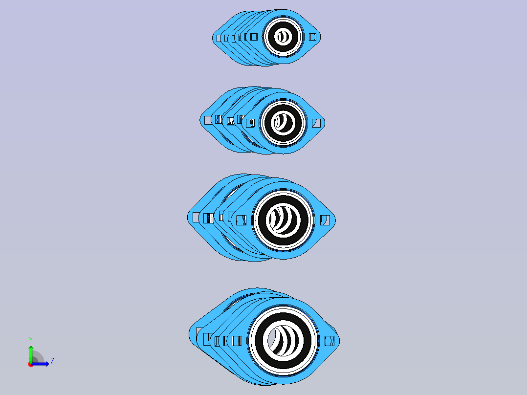 24种SAPFL200带座轴承左视图