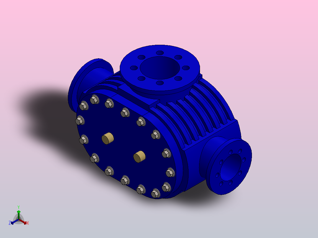 罗茨鼓风机(泵)正等轴测图