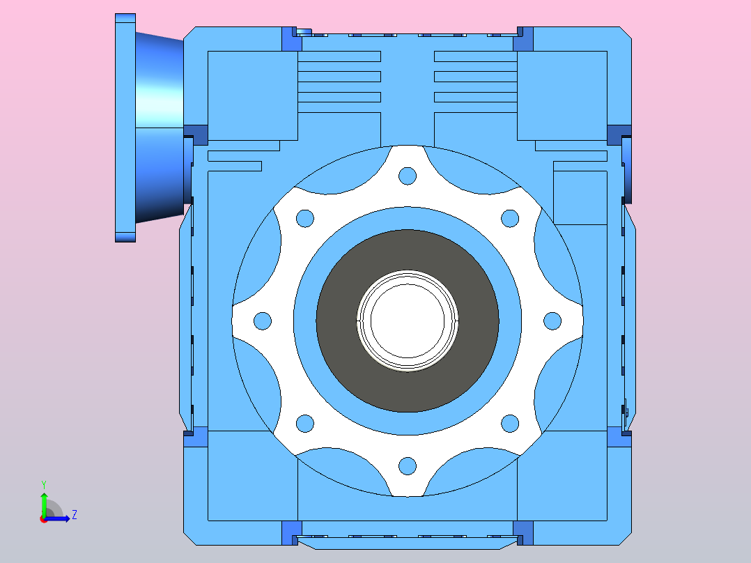 NMRV110-150ST型蜗轮蜗杆减速机[NMRV110╱7.5╱FA1╱SS1╱130╱V5]左视图
