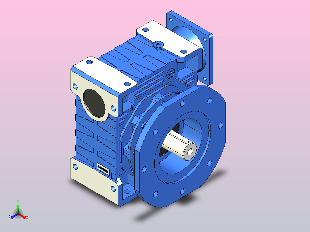 NMRV110-150ST型蜗轮蜗杆减速机[NMRV110╱7.5╱FA1╱SS1╱130╱V5]正等轴测图
