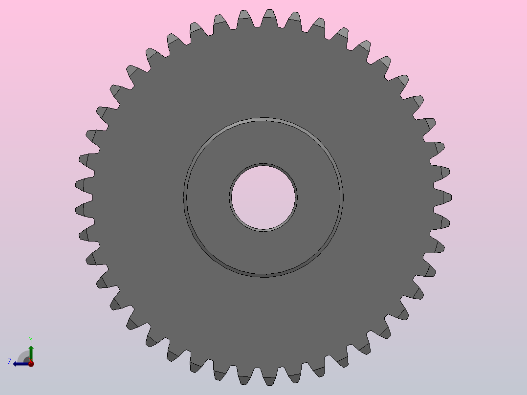 凸缘型模数0.5直齿轮压力角20°[GSADC-0.5-45-2-dc4-A]右视图