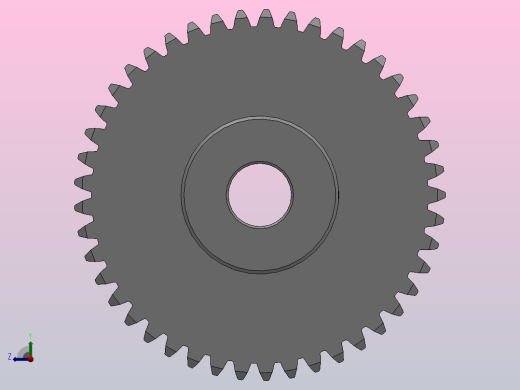 凸缘型模数0.5直齿轮压力角20°[GSADC-0.5-45-2-dc4-A]右视缩略图