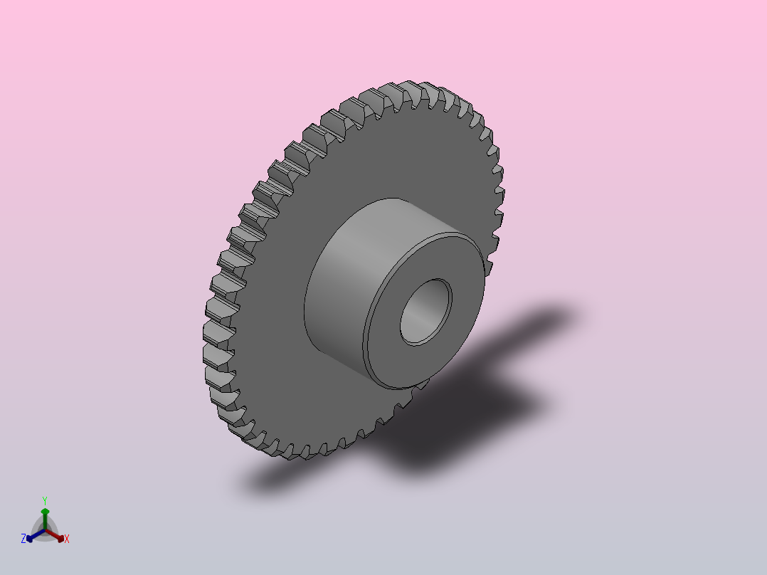 凸缘型模数0.5直齿轮压力角20°[GSADC-0.5-45-2-dc4-A]正等轴测图