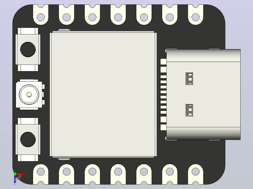 Seeed Studios XIAO-ESP32是一款非常流行的物联网迷你开发板俯视图