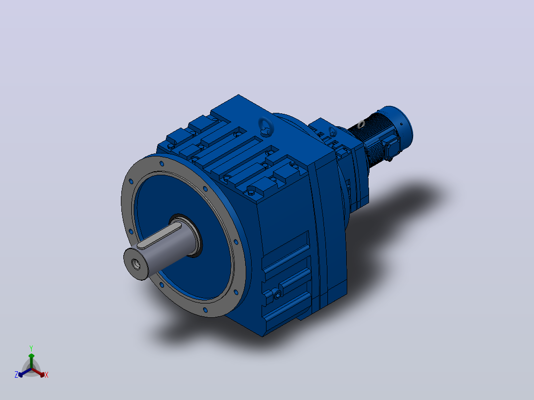 RF147R77法兰轴伸式组合型斜齿轮减速机RF147R77-Y0.37-4P-71-M1-0°-Φ550主视图